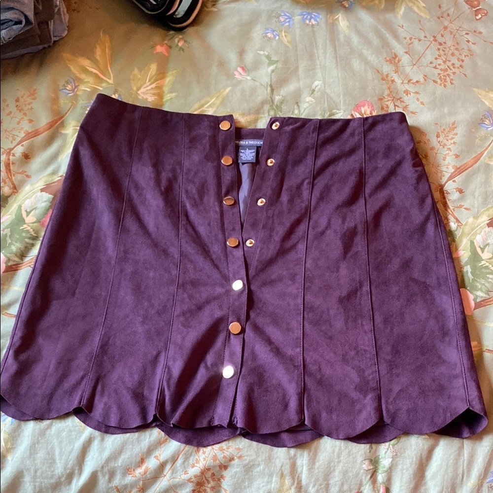 NWOT Chelsea and Theodore Rich Purple Snap Up Women's Skirt